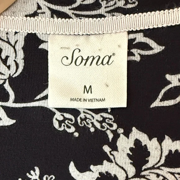 Soma Black & White Floral Pajama Set - Picture 7 of 8